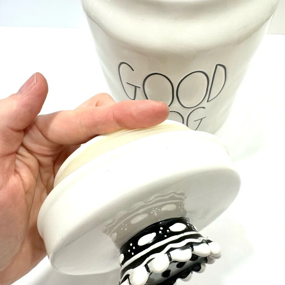 RAE DUNN GOOD DOG FOOD SNACK CANISTER